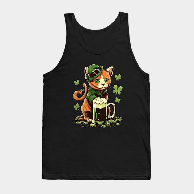 Saint Patrick's Day Cat Tank Top by GraphicWears